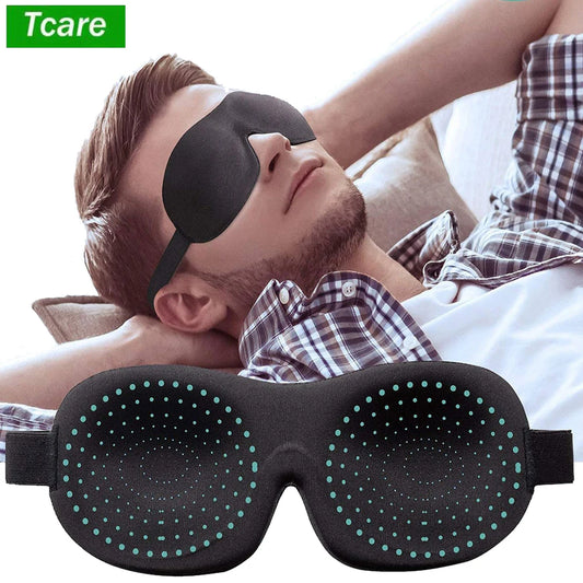 Tcare Breathable 3D Sleeping Eye Masks Cotton Padded Eyes Patch Light Blocking Use for School Home Office & Travel Beach Camping